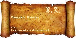 Meszko Kevin névjegykártya
